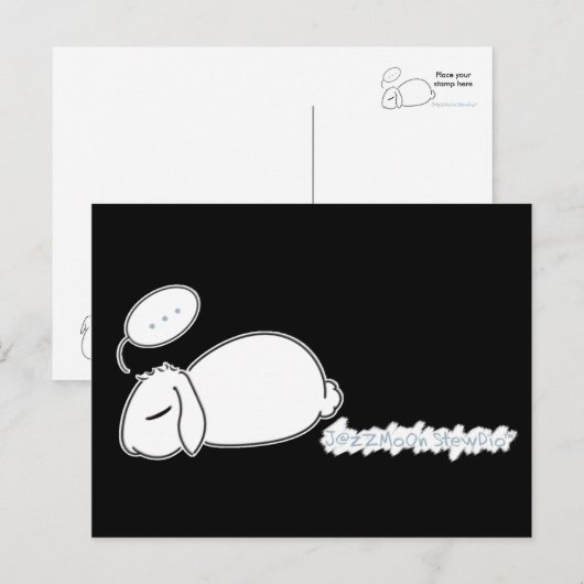 Sleepy Bunny Stewie Briefkaart (Voorkant / Achterkant)