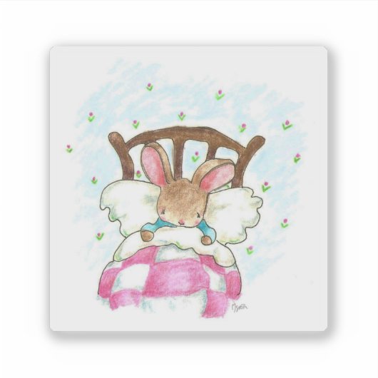 "Sleepy Bunny Sticker" Sticker (Voorkant)