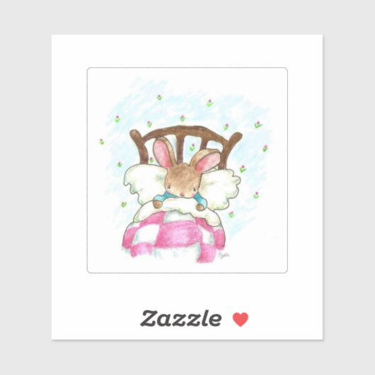 "Sleepy Bunny Sticker" Sticker (Vel)