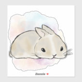 Sleepy bunny watercolor  sticker (Vel)