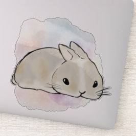 Sleepy bunny watercolor  sticker