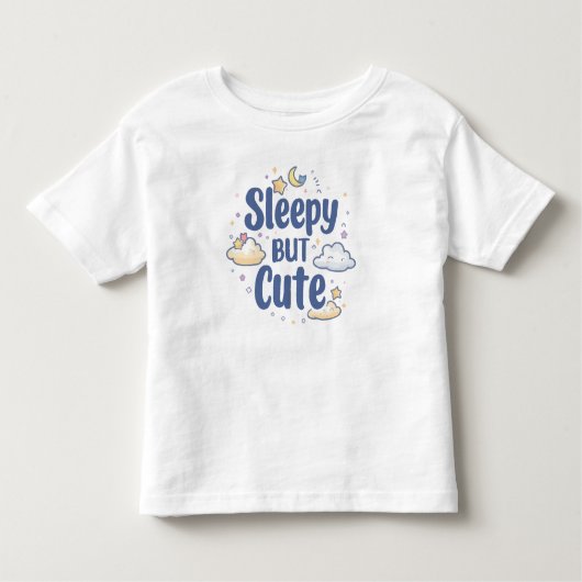 "Sleepy But Cute" Quote for Kids Kinder Shirts (Voorkant)