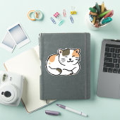 Sleepy Calico Black & oranje Cat Sticker (iPad Cover)
