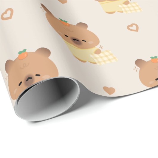 Sleepy Capybara Cadeaupapier (Rol Hoek)