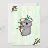 Sleepy Cartoon Koala Veronderd Baby shower Kaart (Achterkant)