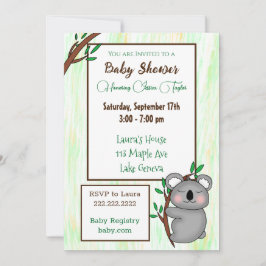 Sleepy Cartoon Koala Veronderd Baby shower Kaart