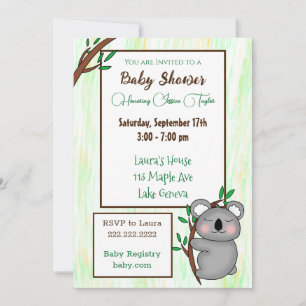 Sleepy Cartoon Koala Veronderd Baby shower Kaart