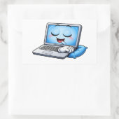 Sleepy Cartoon Laptop Character Sticker (Tas)