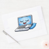 Sleepy Cartoon Laptop Character Sticker (Envelop)