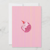 Sleepy Cat 1st Birthday Yellow Stripe Kaart (Achterkant)