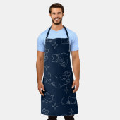 Sleepy Cat Apron – Whimsical Cat Pattern Schort (Gedragen)