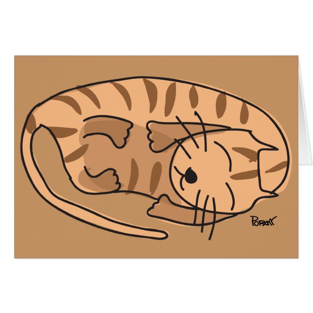 Sleepy Cat Blank-kaart (Voorkant Horizontaal)