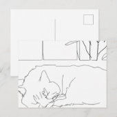 Sleepy Cat Briefkaart (Voorkant / Achterkant)