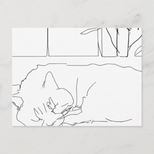 Sleepy Cat Briefkaart (Voorkant)
