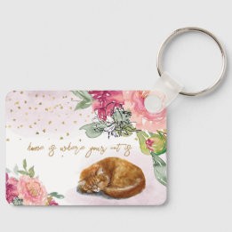 Sleepy Cat Cute Oranje Kitten Girl Pet Lover Sleutelhanger