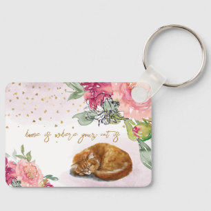 Sleepy Cat Cute Oranje Kitten Girl Pet Lover Sleutelhanger