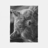 Sleepy Cat Face Photograpy Fleece Deken (Voorkant)