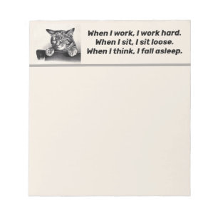 Sleepy Cat, Funny Quote Notitieblok