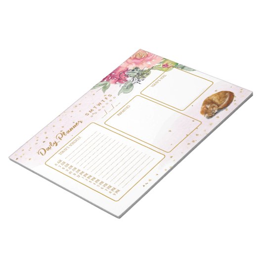 Sleepy Cat Gorgeous Daily Planner Notitieblok (Schuin)