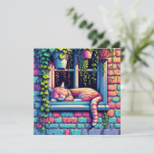 Sleepy Cat in Window Sill Air Art (Staand voorkant)