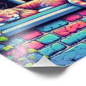 Sleepy Cat in Window Sill Air Art Foto Afdruk (Hoek)