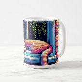 Sleepy Cat in Window Sill Air Art Koffiemok (Voorkant rechts)