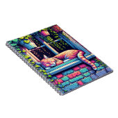 Sleepy Cat in Window Sill Air Art Notitieboek (Rechterzijde)