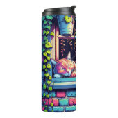 Sleepy Cat in Window Sill Air Art Thermosbeker (Gedraaid links)