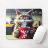 Sleepy Cat met Grappige Rode Koffie Mok Muismat (Met muis)