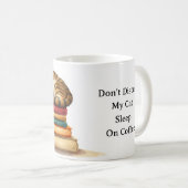 Sleepy Cat Napping On Coffee Funny Personalized Koffiemok (Voorkant rechts)