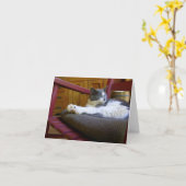 Sleepy Cat Note Kaart (Gele Bloem)