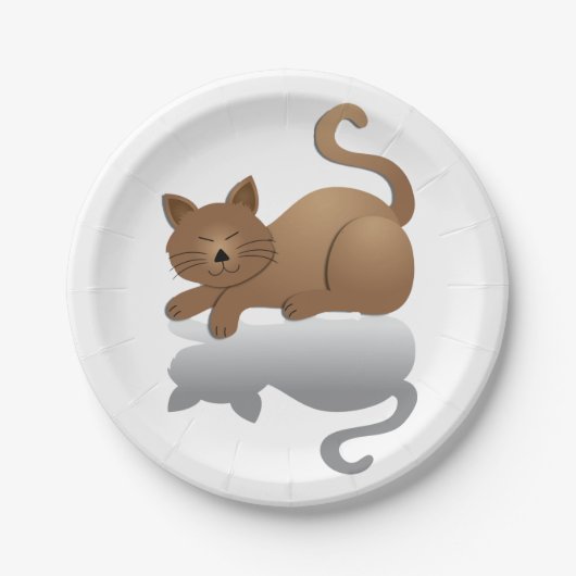 Sleepy Cat Papieren Bordje (Voorkant)