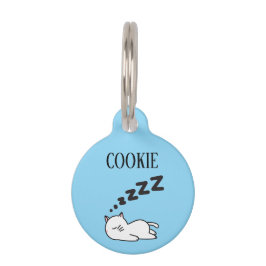 Sleepy Cat Pesonalized Huisdierpenning