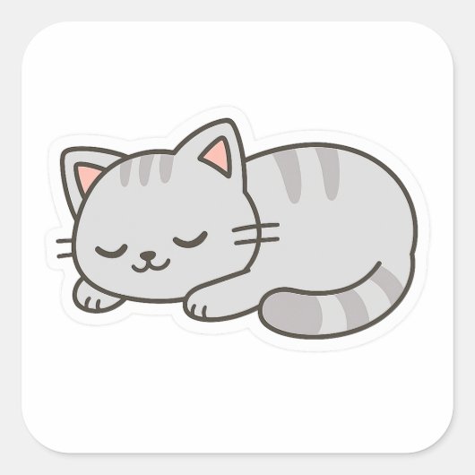 Sleepy Cat PNG Sticker – Cute Transparent Cat (Voorkant)