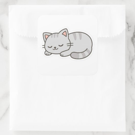 Sleepy Cat PNG Sticker – Cute Transparent Cat (Tas)
