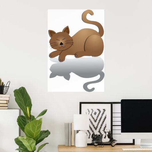 Sleepy Cat Poster (Thuiskantoor)