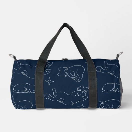 Sleepy Cat Small Duffel Bag – Napping Cat Pattern Plunjezak (Voorkant)
