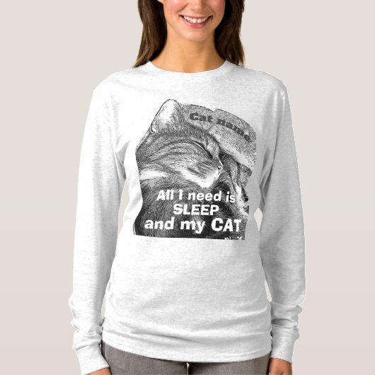 Sleepy Cat T-Shirt personaliseren (Voorkant)