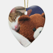 Sleepy Cat Teddy Bear Keramisch Ornament (Links)