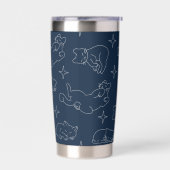 Sleepy Cat Thermal Tumbler – Napping Cat Pattern Geïsoleerde Drinkbeker (Links)
