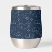 Sleepy Cat Thermal Wine Tumbler – Napping Cat (Voorkant)