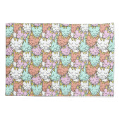 Sleepy Cats Pattern aangepaste naam kussenslopen (Achterkant)