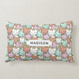 Sleepy Cats Pattern aangepaste naam werpt kussens