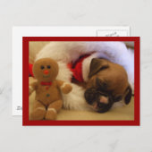 Sleepy Christmas Boxer Puppy briefkaart (Voorkant / Achterkant)