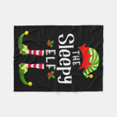 Sleepy Christmas Elf Matching Pajama X-mas Party Fleece Deken (Voorkant (Horizontaal))