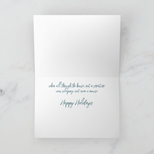 Sleepy Christmas Mouse Waterverf Kaart (Binnen)