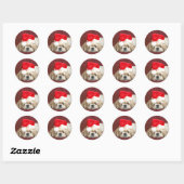 Sleepy Christmas Shih Tzu Ronde Sticker (Vel)