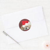 Sleepy Christmas Shih Tzu Ronde Sticker (Envelop)