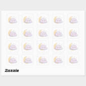 Sleepy Cloud – Dreamy Kawaii Magic Vierkante Sticker (Vel)