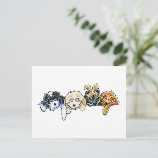 Sleepy Cockapoos Briefkaart (Staand voorkant)